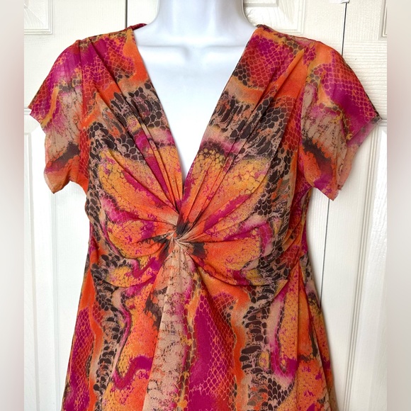 Vtg Anthropologie JOHNNY HEAVEN Mesh Top Snake Print Vintage Y2K Tops Shirts - Picture 3 of 7